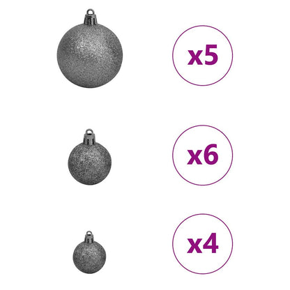 Artificial Pre-lit Christmas Tree with 150 LEDs Black 47.2" PVC