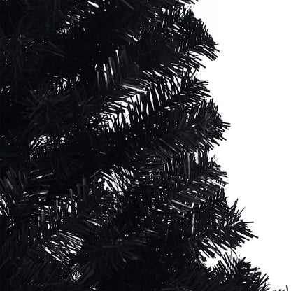 Artificial Pre-lit Christmas Tree with 300 LEDs Black 70.9" PVC