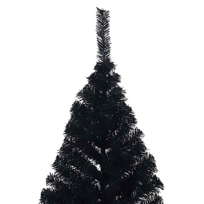 Artificial Pre-lit Christmas Tree with 300 LEDs Black 82.7" PVC