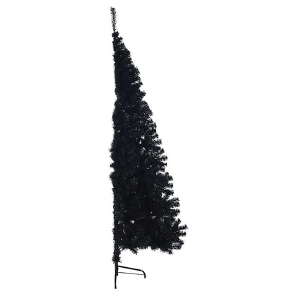 Artificial Pre-lit Christmas Tree with 300 LEDs Black 82.7" PVC