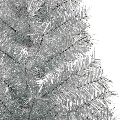 Artificial Pre-lit Christmas Tree Silver 70.9" PET