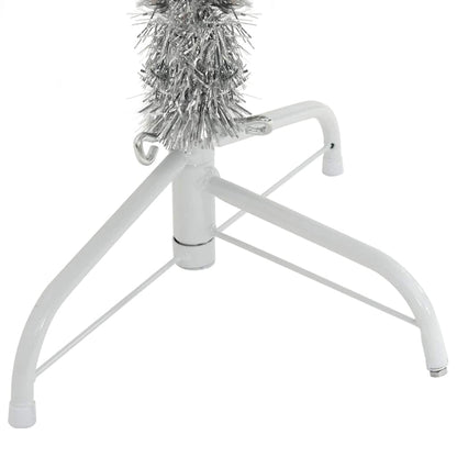 Artificial Pre-lit Christmas Tree Silver 70.9" PET