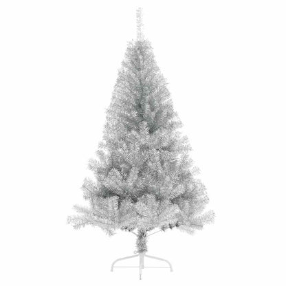 Artificial Pre-lit Christmas Tree Silver 70.9" PET