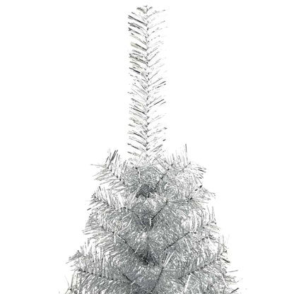 Artificial Pre-lit Christmas Tree Silver 82.7" PET