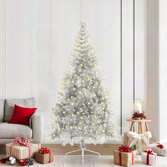 Artificial Pre-lit Christmas Tree Silver 82.7" PET