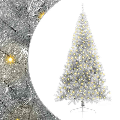 Artificial Pre-lit Christmas Tree Silver 82.7" PET