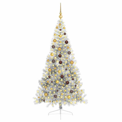 Artificial Pre-lit Christmas Tree Silver 82.7" PET