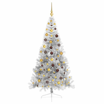 Artificial Pre-lit Christmas Tree Silver 82.7" PET