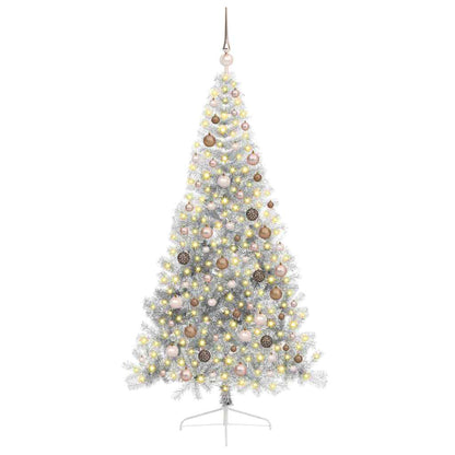 Artificial Pre-lit Christmas Tree Silver 82.7" PET