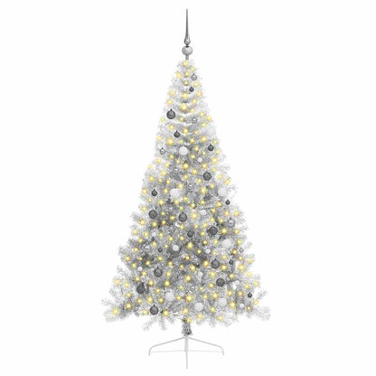 Artificial Pre-lit Christmas Tree Silver 82.7" PET