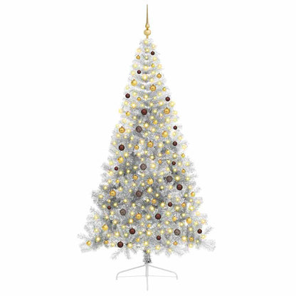 Artificial Pre-lit Christmas Tree Silver 94.5" PET