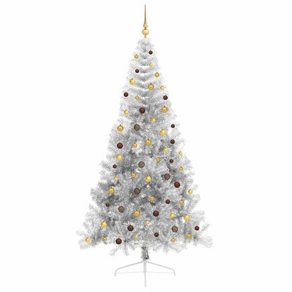 Artificial Pre-lit Christmas Tree Silver 94.5" PET