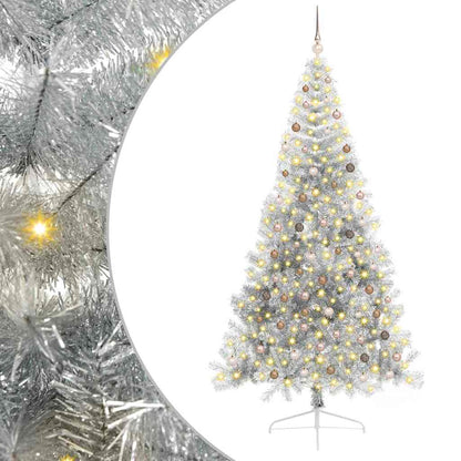 Artificial Pre-lit Christmas Tree Silver 94.5" PET