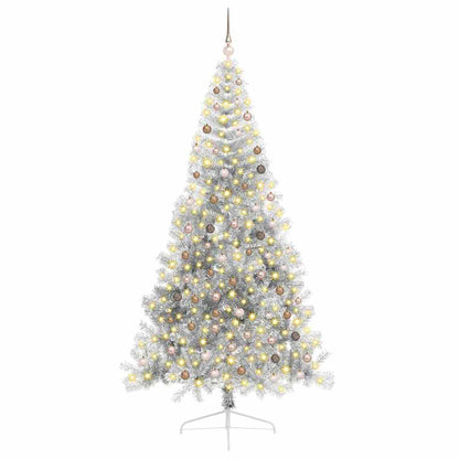 Artificial Pre-lit Christmas Tree Silver 94.5" PET