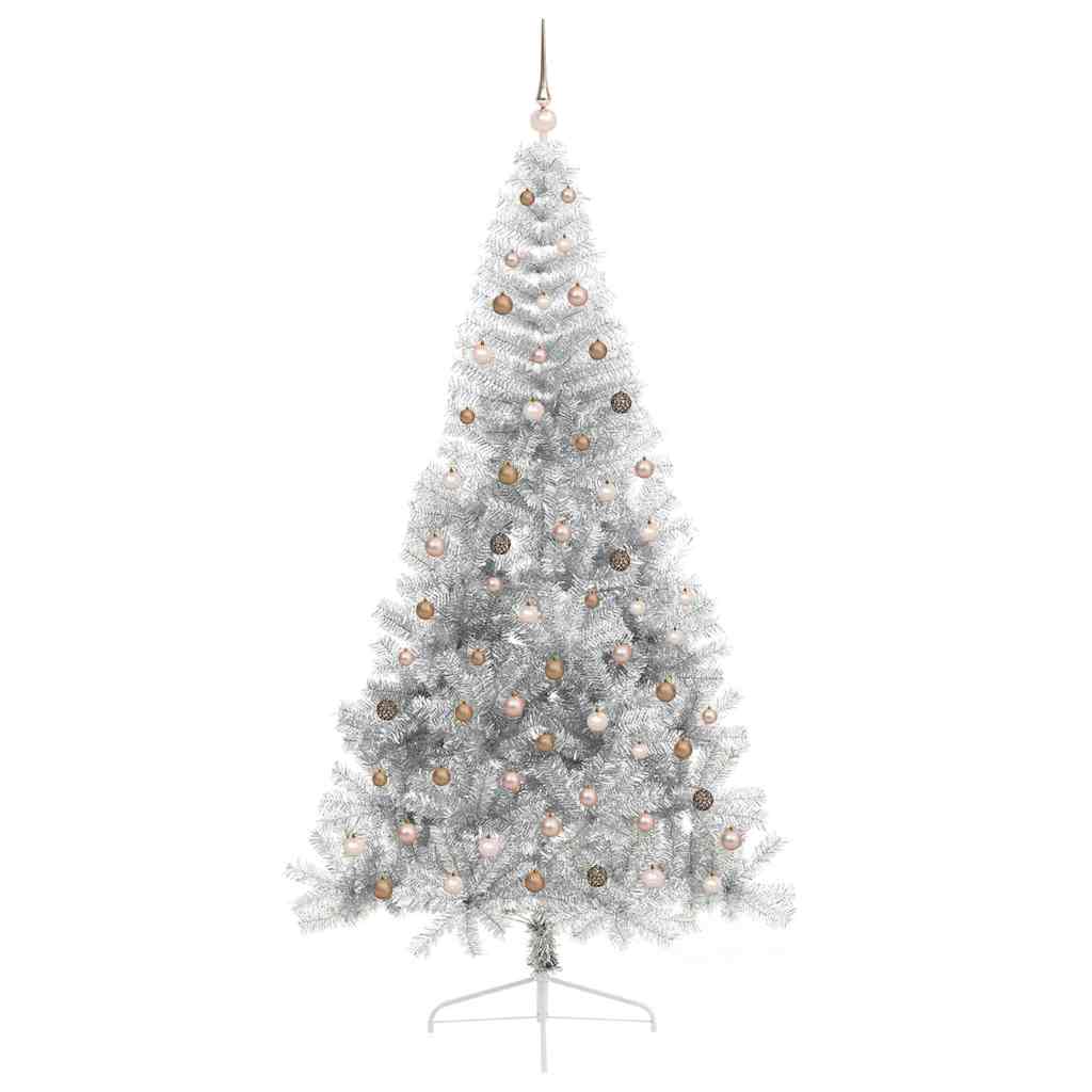Artificial Pre-lit Christmas Tree Silver 94.5" PET