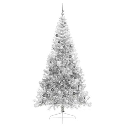 Artificial Pre-lit Christmas Tree Silver 94.5" PET