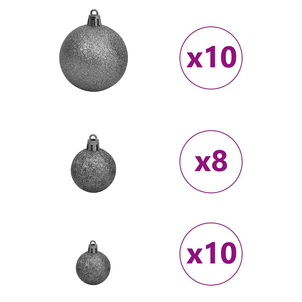 Artificial Pre-lit Christmas Tree Silver 94.5" PET