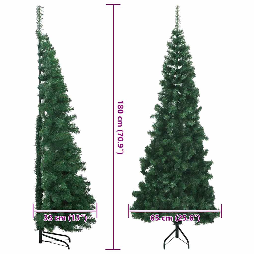 Corner Artificial Christmas Tree Green 70.9" PVC and Metal