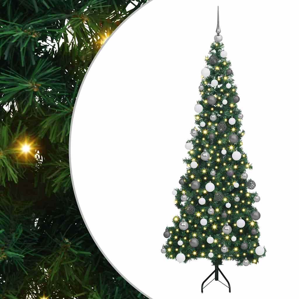 Corner Artificial Christmas Tree Green 70.9" PVC and Metal