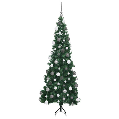 Corner Artificial Christmas Tree Green 70.9" PVC and Metal