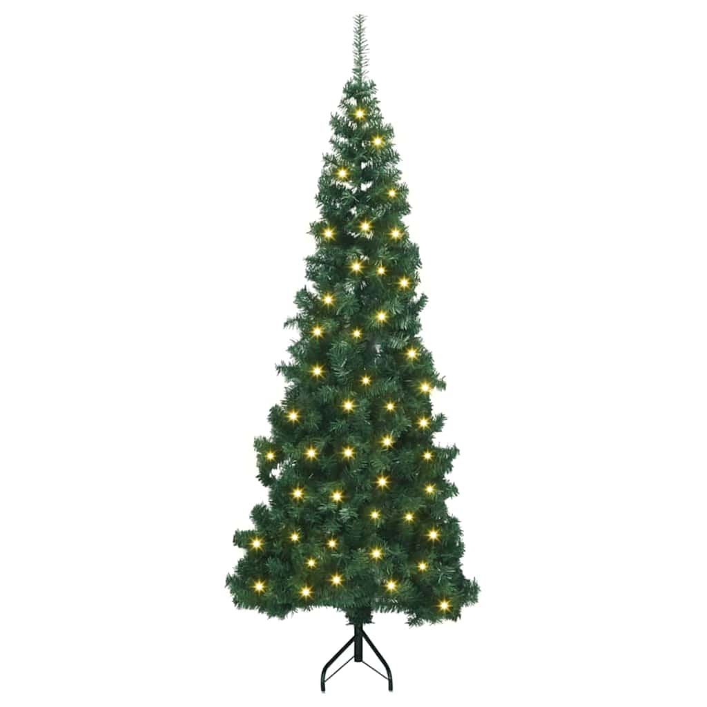 Corner Artificial Christmas Tree Green 94.5" PVC and Metal