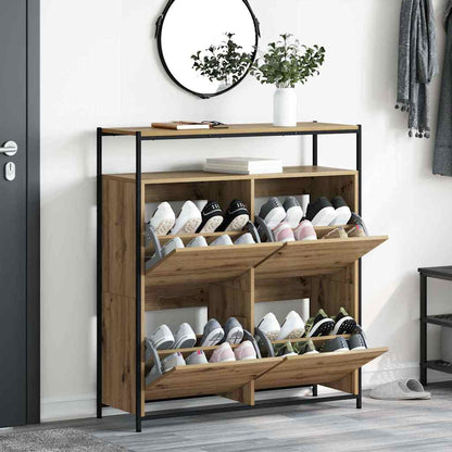 Shoe Cabinet artisan oak 100 x 34 x 112 cm Engineered wood