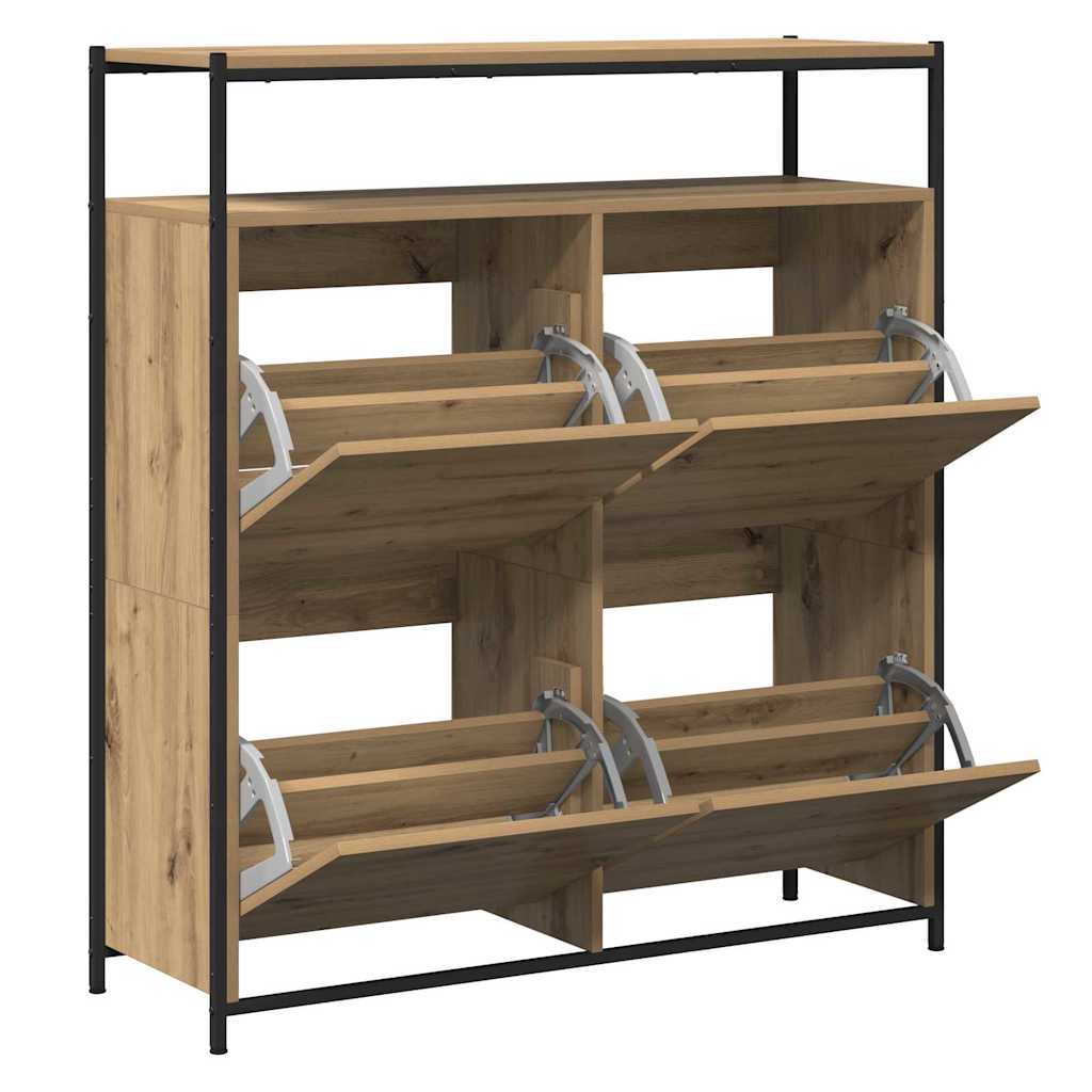 Shoe Cabinet artisan oak 100 x 34 x 112 cm Engineered wood