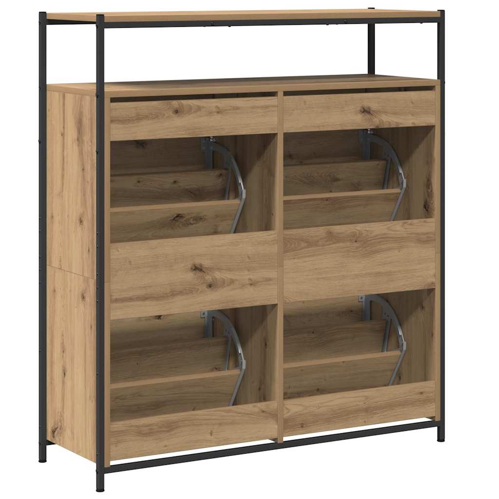 Shoe Cabinet artisan oak 100 x 34 x 112 cm Engineered wood