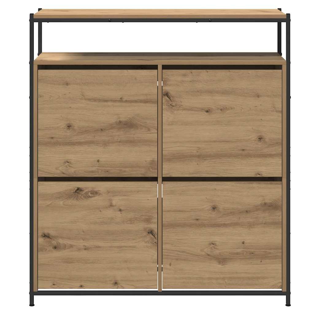 Shoe Cabinet artisan oak 100 x 34 x 112 cm Engineered wood
