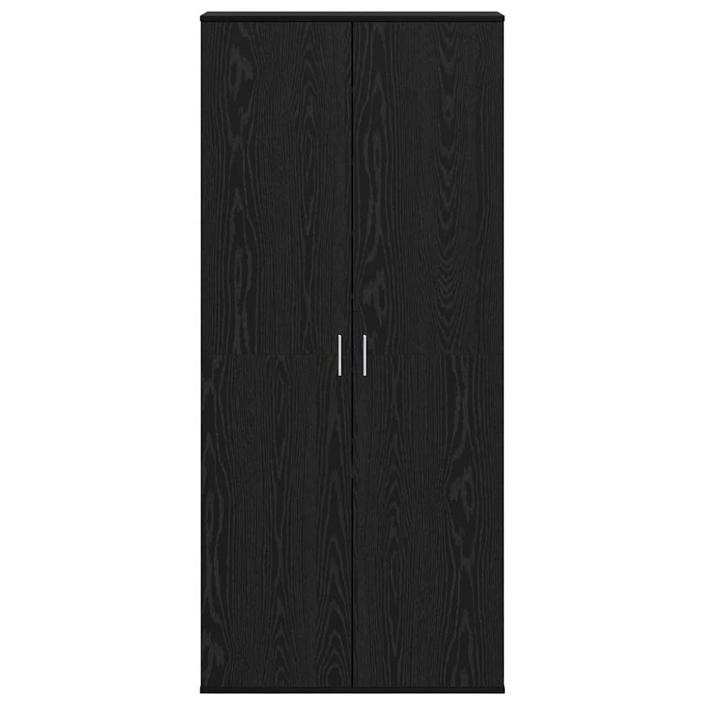 Highboard with Shelf Black oak 80 x 39 x 178 cm Engineered wood