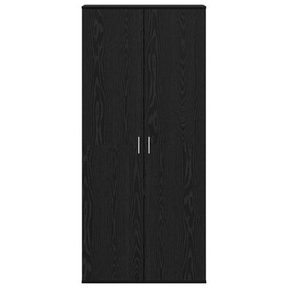 Highboard with Shelf Black oak 80 x 39 x 178 cm Engineered wood