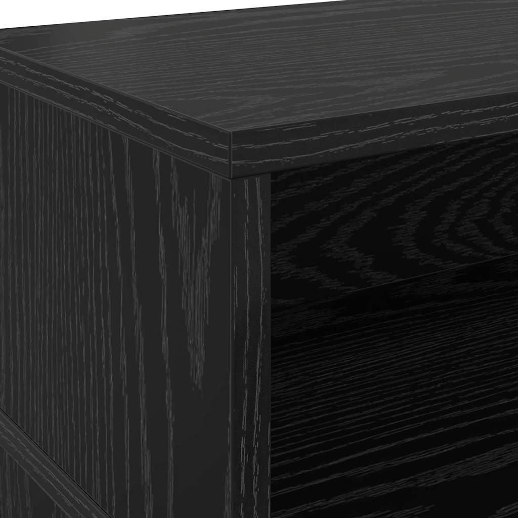 Desk with Shelf Black oak 130 x 130 x 91 cm Engineered wood