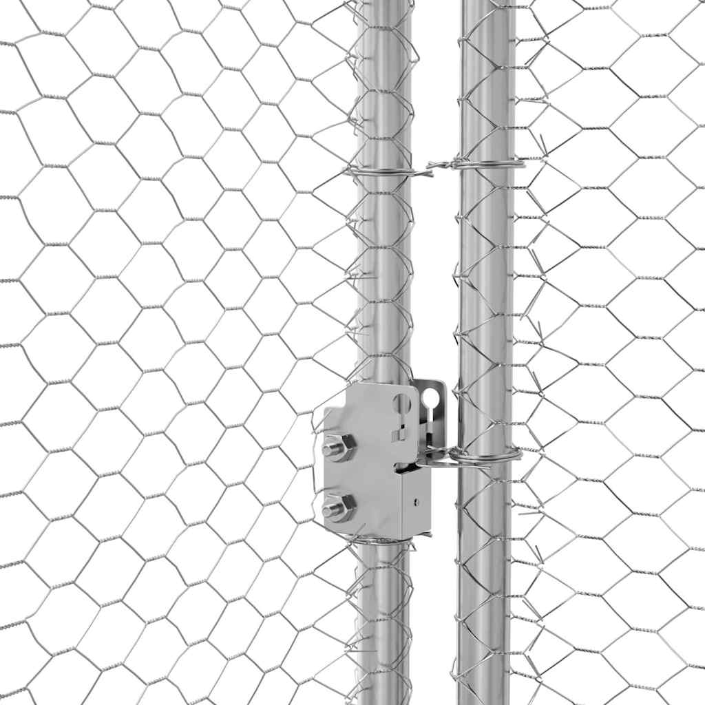 Chicken Cage Silver 6.56 x 6.56 x 6.56 ft Galvanised Steel