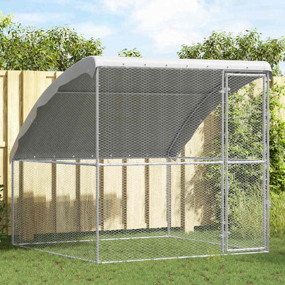 Chicken Cage Silver 6.56 x 6.56 x 6.56 ft Galvanised Steel