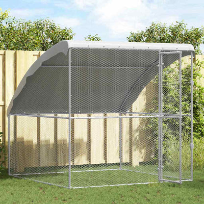 Chicken Cage Silver 6.56 x 6.56 x 6.56 ft Galvanised Steel