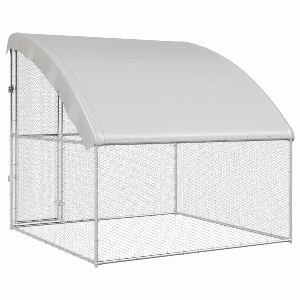 Chicken Cage Silver 6.56 x 6.56 x 6.56 ft Galvanised Steel
