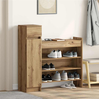 Shoe Cabinet artisan oak 100.5 x 28 x 100 cm Engineered wood