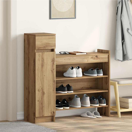 Shoe Cabinet artisan oak 100.5 x 28 x 100 cm Engineered wood