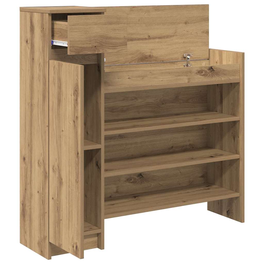 Shoe Cabinet artisan oak 100.5 x 28 x 100 cm Engineered wood