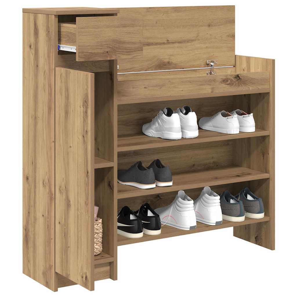 Shoe Cabinet artisan oak 100.5 x 28 x 100 cm Engineered wood