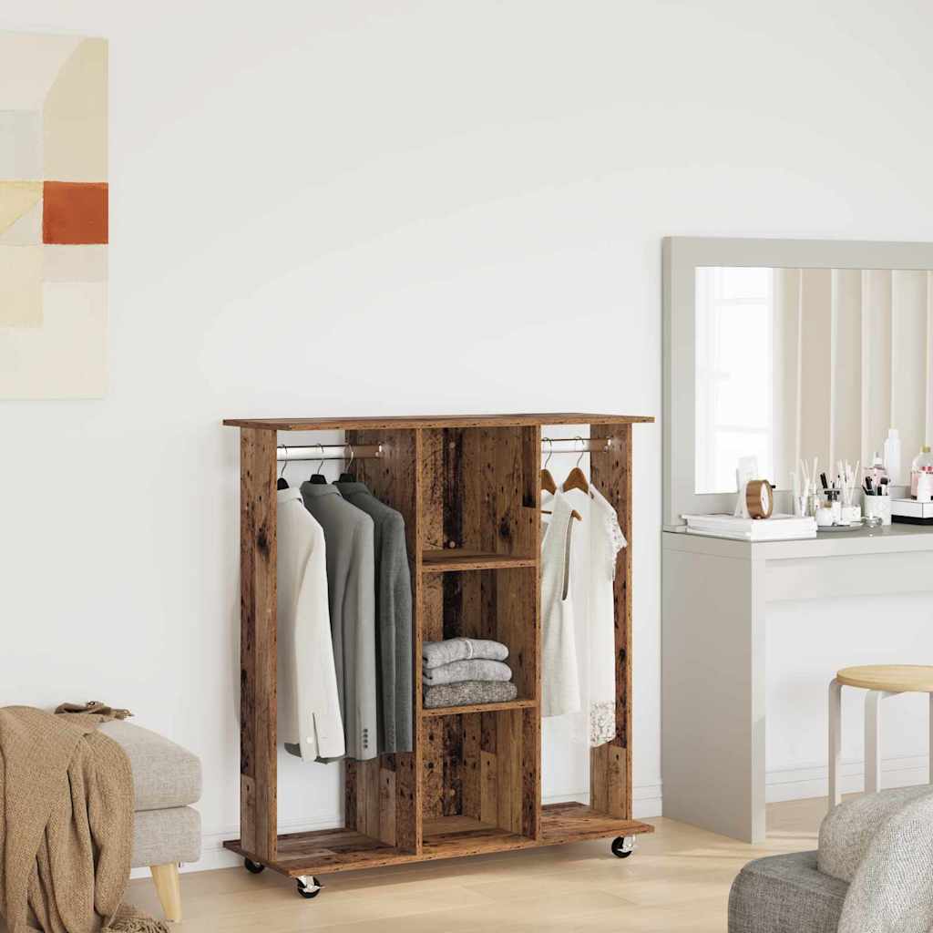 Wardrobe with Shelf Old Wood 102 x 38 x 110 cm Engineered wood