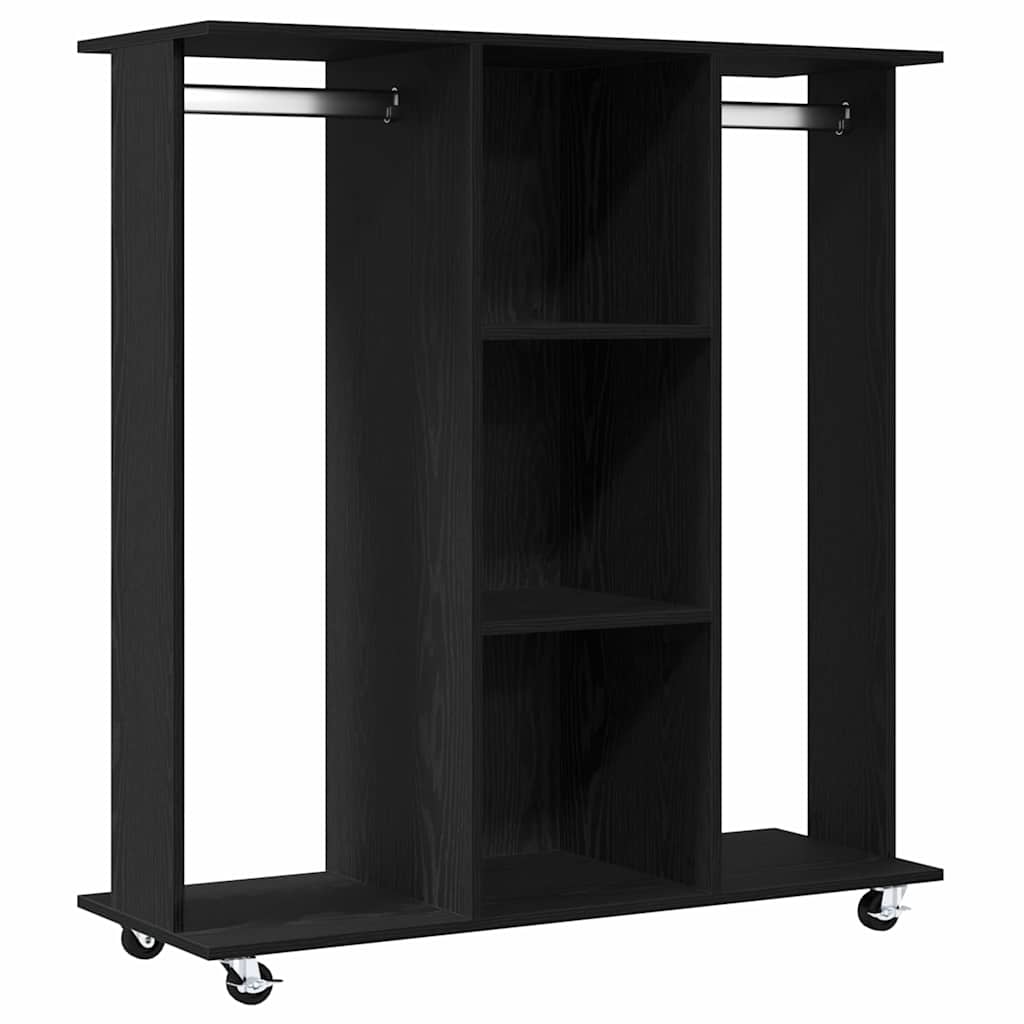 Wardrobe with Shelf Black oak 102 x 38 x 110 cm Engineered wood