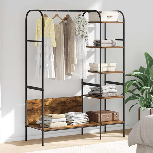 Clothes Rack with Shelf Brown 120 x 44 x 160 cm Engineered wood