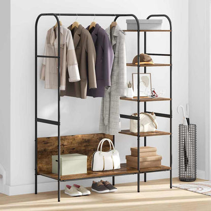 Clothes Rack with Shelf Brown 120 x 44 x 160 cm Engineered wood