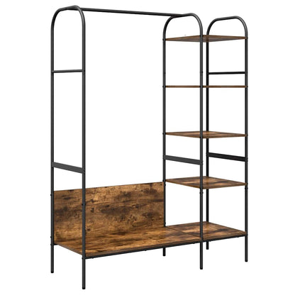 Clothes Rack with Shelf Brown 120 x 44 x 160 cm Engineered wood