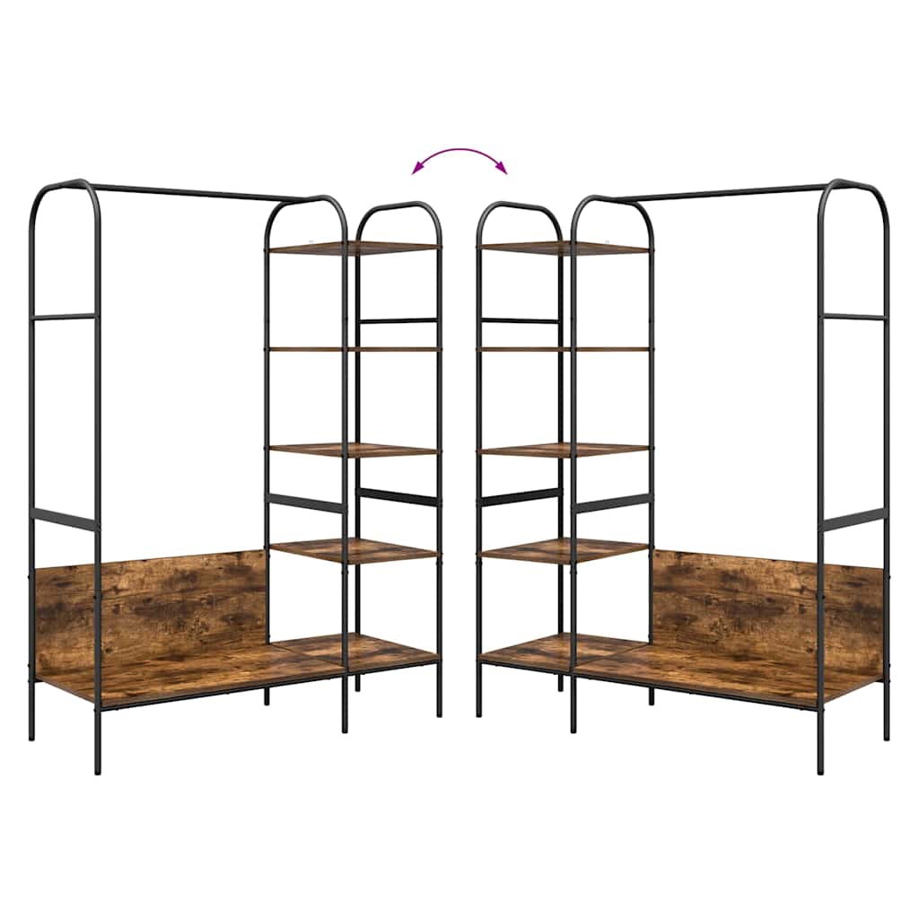 Clothes Rack with Shelf Brown 120 x 44 x 160 cm Engineered wood