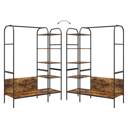 Clothes Rack with Shelf Brown 120 x 44 x 160 cm Engineered wood