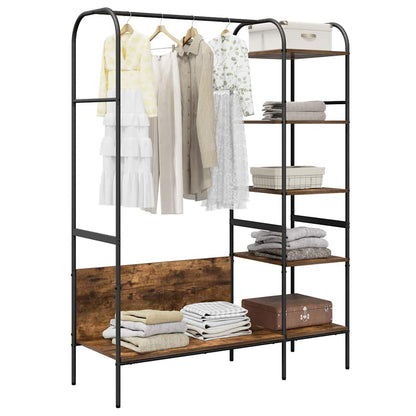 Clothes Rack with Shelf Brown 120 x 44 x 160 cm Engineered wood