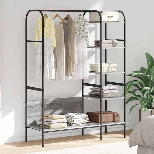 Clothes Rack with Shelf Gray 120 x 44 x 160 cm Engineered wood
