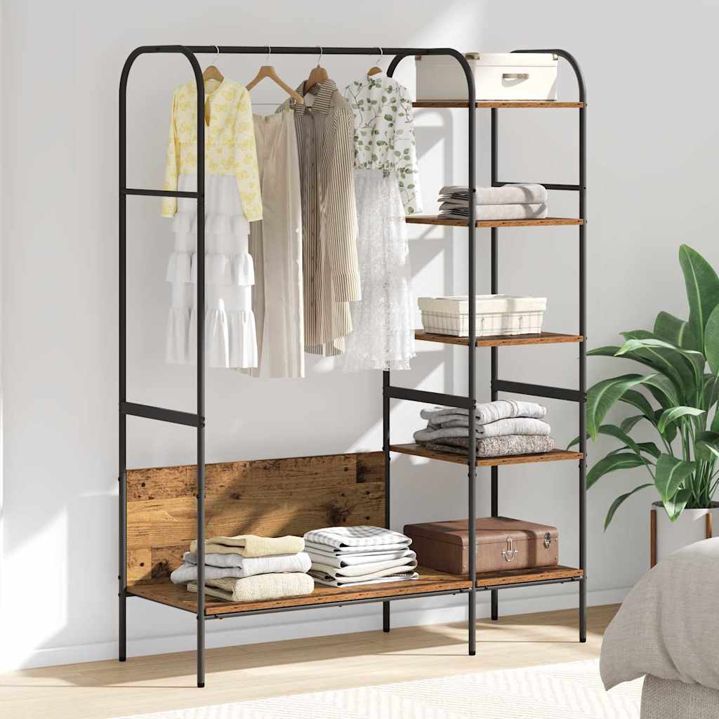 Clothes Rack with Shelf Brown 120 x 44 x 160 cm Engineered wood